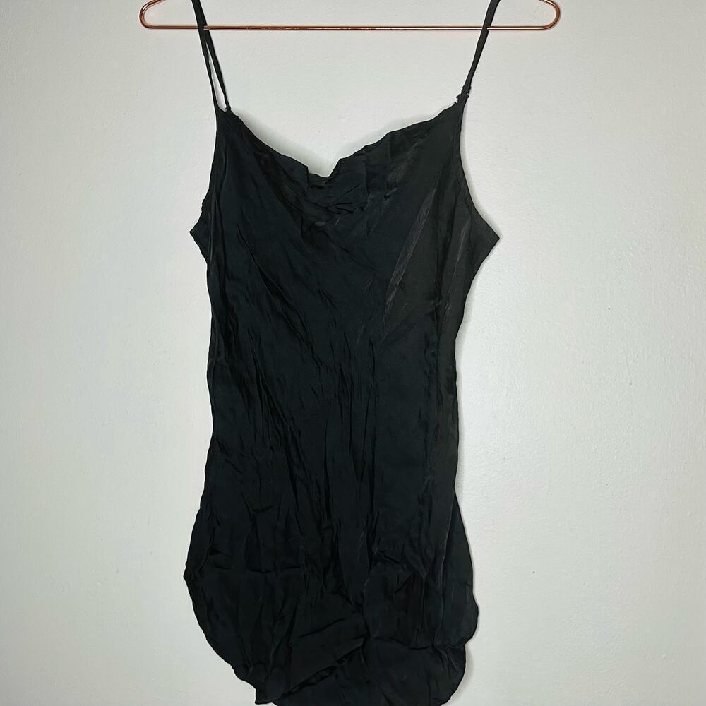 7 For All Mankind Soft Black Spaghetti Strap Cami Tank Top Size Small